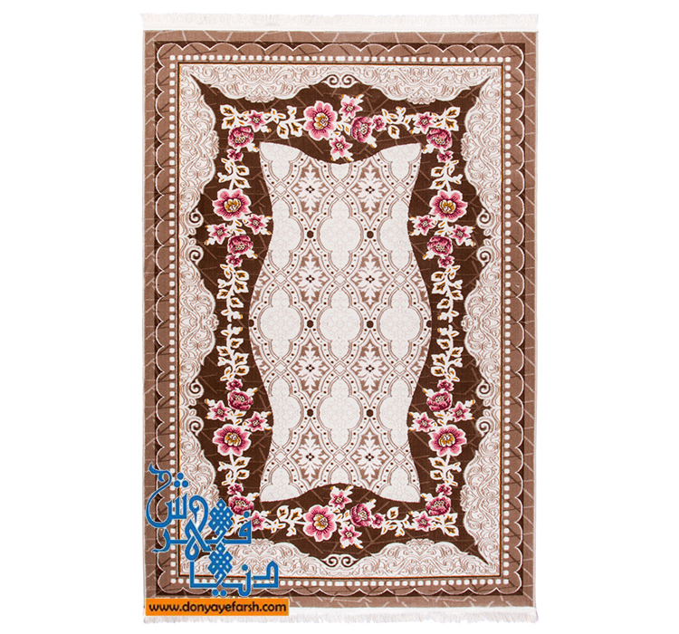 فرش ماشینی فانتزی گل برجسته فرش روز کد 111صورتی