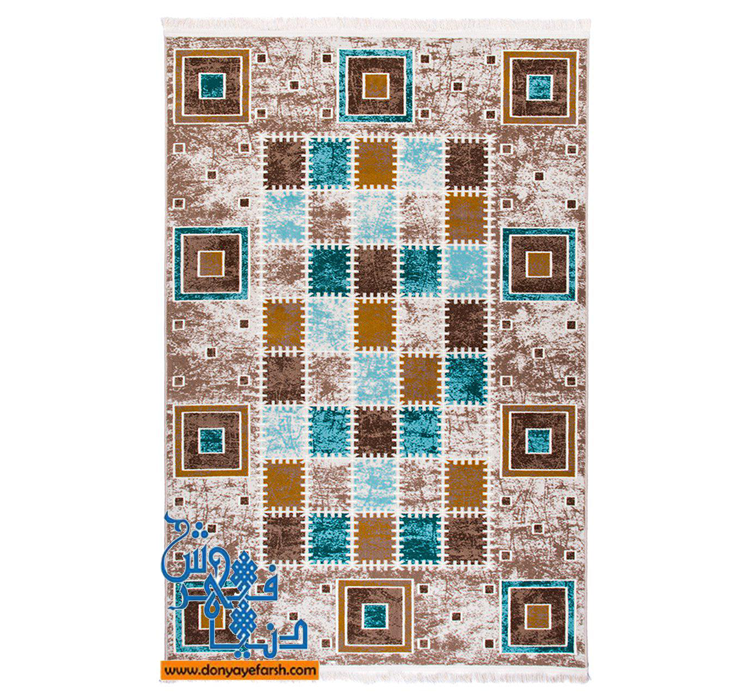 فرش ماشینی فانتزی گل برجسته فرش روز کد 101آبی