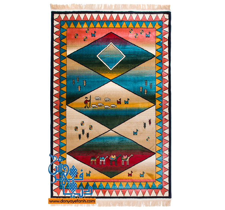 فرش ماشینی گبه پلی استر کد 1035