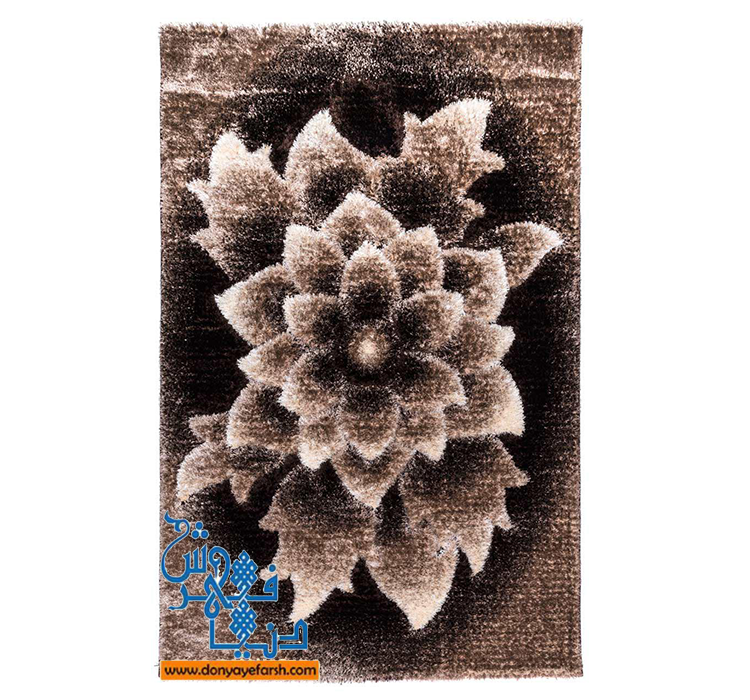 فرش ماشینی شگی فرش روز طرح برگ و گل 