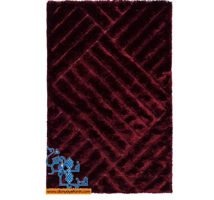 فرش ماشینی شگی فرش روز طرح زرشکی