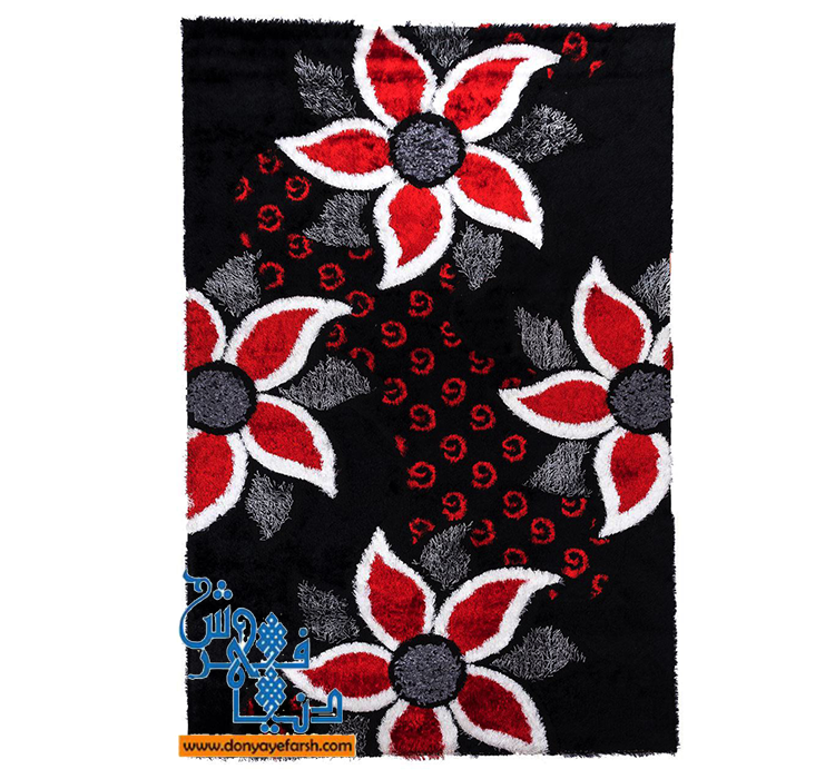 فرش ماشینی شگی فرش روز طرح چهار گل