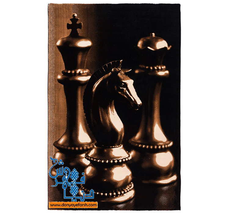 فرش ماشینی فانتزی هیت ست طرح مهره های شطرنج 
