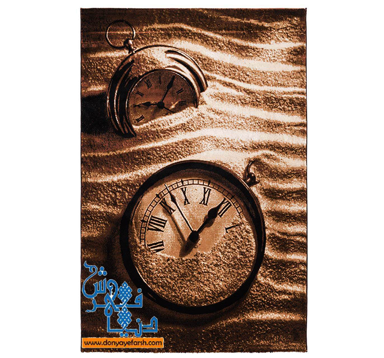 فرش ماشینی فانتزی هیت ست طرح ساعت 