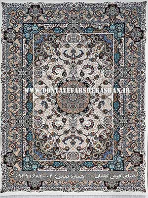 فرش ماشینی کاشان طرح جانان کرم