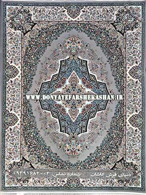 فرش ماشینی کاشان طرح ایسان ترمه ای