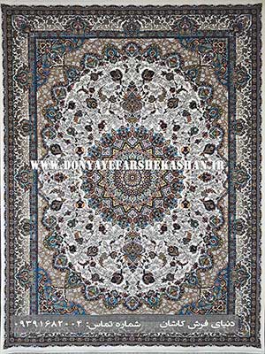 فرش ماشینی کاشان طرح رزیتا کرم