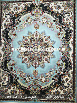 فرش ماشینی طرح برکه آبی