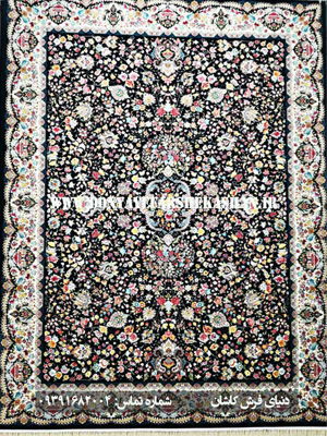 فرش ماشینی طرح فرحزاد سرمه ای