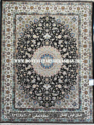 فرش ماشینی طرح اصفهان سرمه ای 