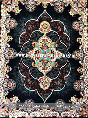 فرش کاشان طرح پانیذ سرمه ای