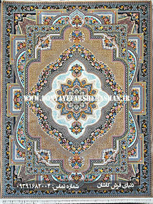 فرش ماشینی باغ معلق بژ