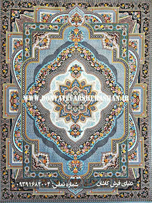 فرش ماشینی باغ معلق نقره ای