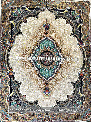 فرش کاشان طرح تاج محل کرم