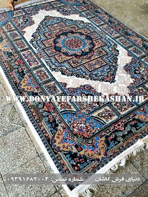 فرش ماشینی کاشان رنگ کرم کد 5714