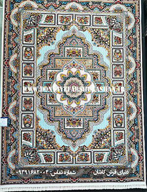 فرش ماشینی طرح حوض نقره کرم 