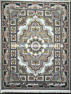  فرش ماشینی طرح حوض نقره کرم لایت