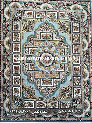 فرش ماشینی طرح حوض نقره نقره ای