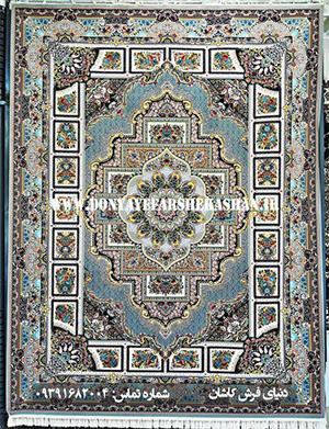 فرش ماشینی طرح حوض نقره نقره ای لایت