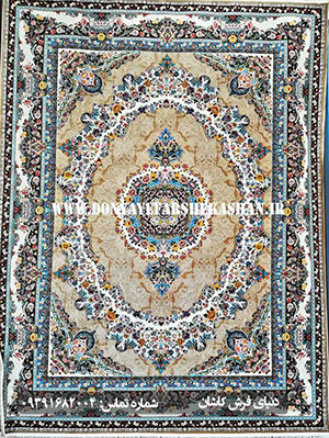 فرش ماشینی کاشان طرح سلین بژ