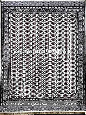 فرش کاشان طرح ترکمن کرم