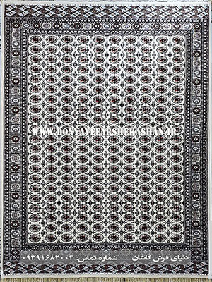 فرش کاشان طرح ترکمن نقره ای