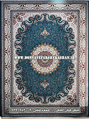 فرش 1200 شانه طرح نهال آبی