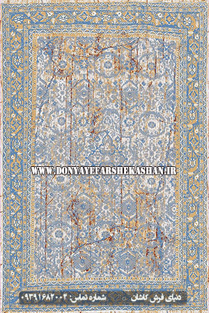 فرش طرح وینتیج آبی